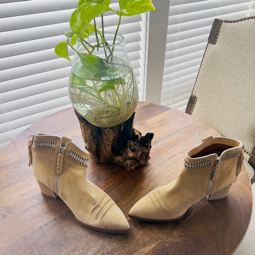 Donald J. Pliner Beige Ankle Booties
